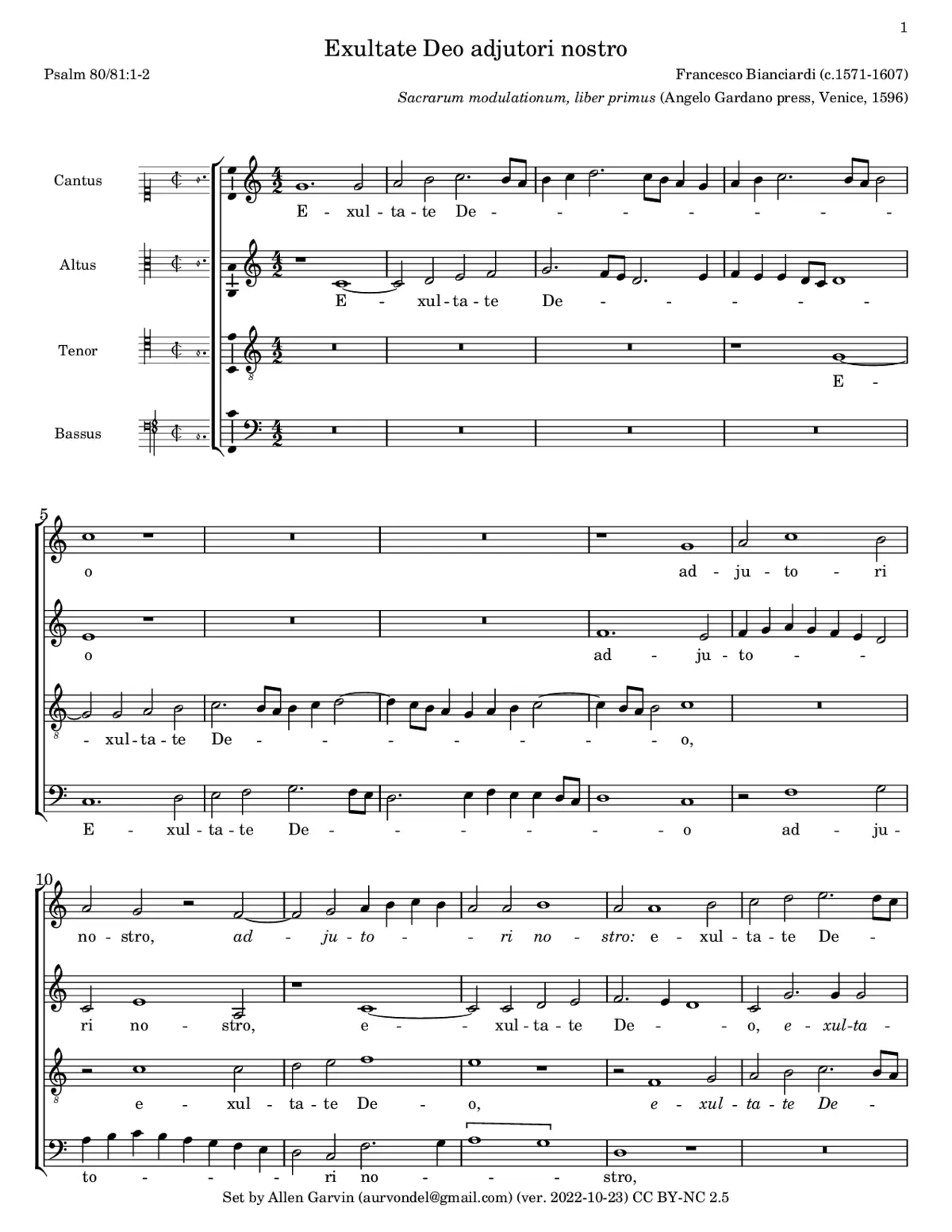 Exultate Deo adjutori nostro - Page 1