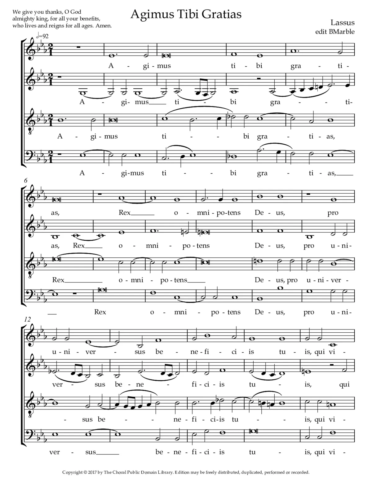 Agimus tibi gratias a 4 - Page 1