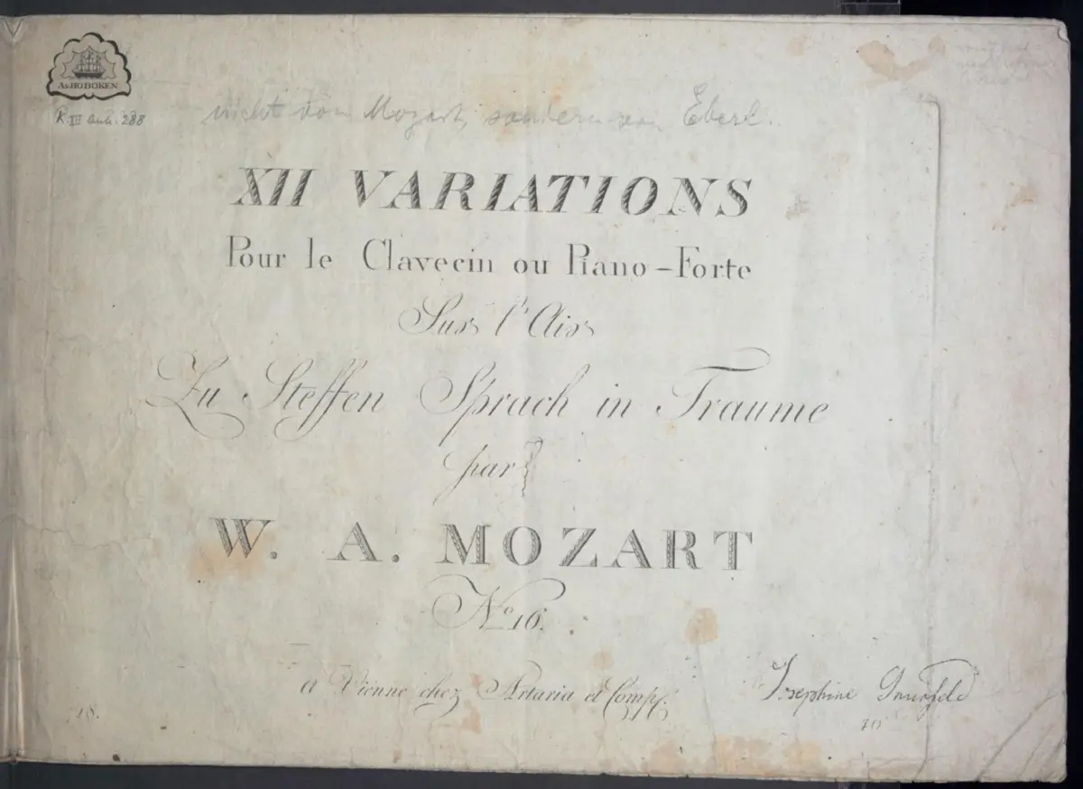 10 Variations on 'Zu Steffen sprach im Traume', K.Anh.C 26.05 - Page 1