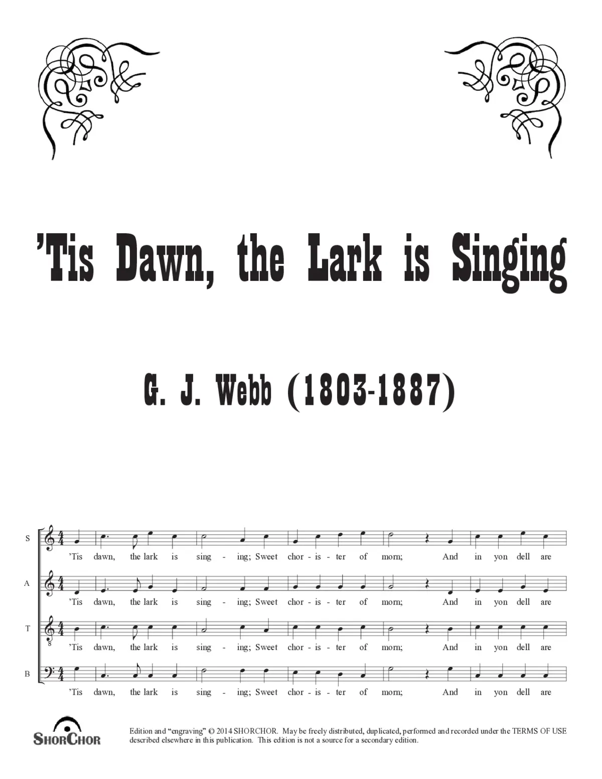 'Tis dawn, the lark is singing - Page 1