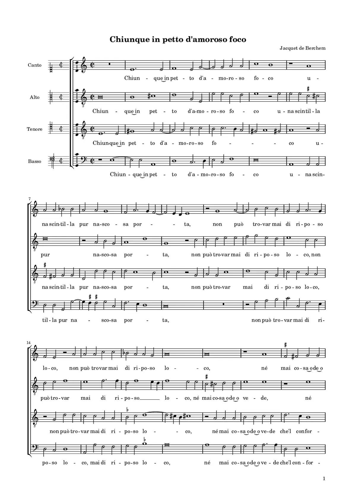 Chiunque in petto d'amoroso foco - Page 1