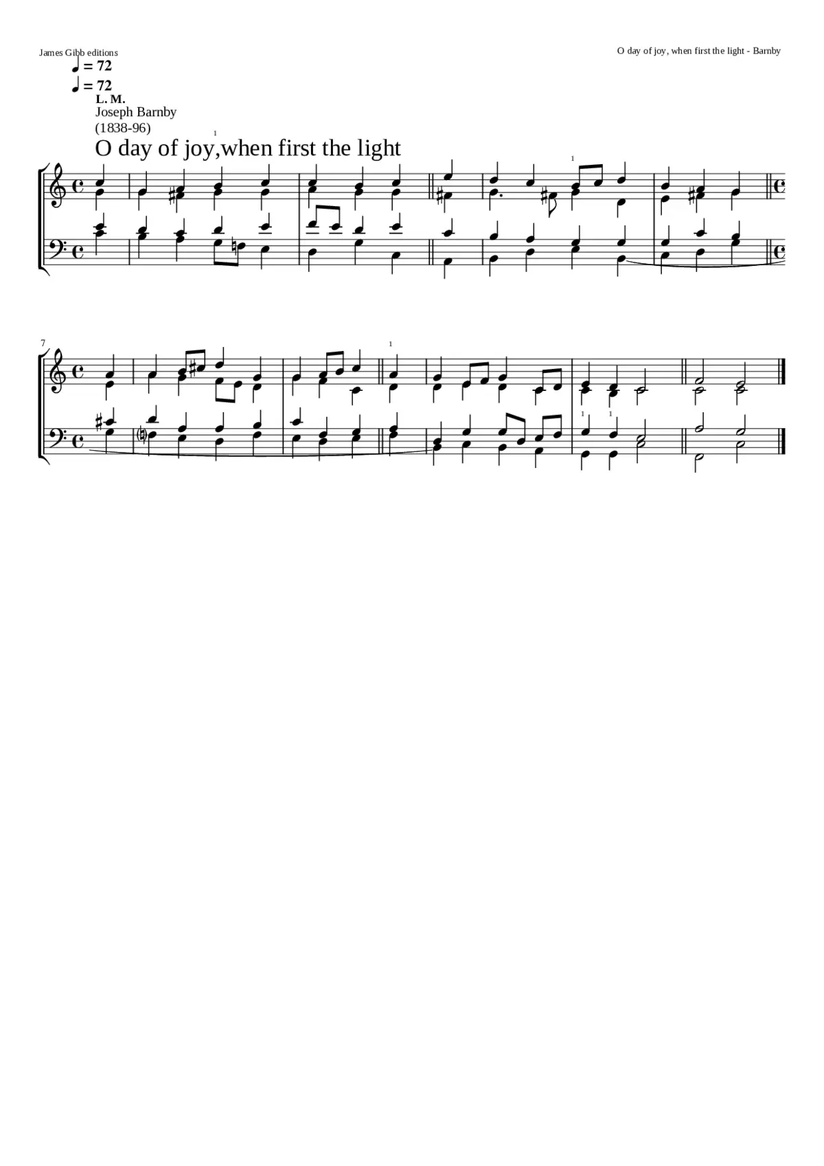 O day of joy when first the light - Page 1