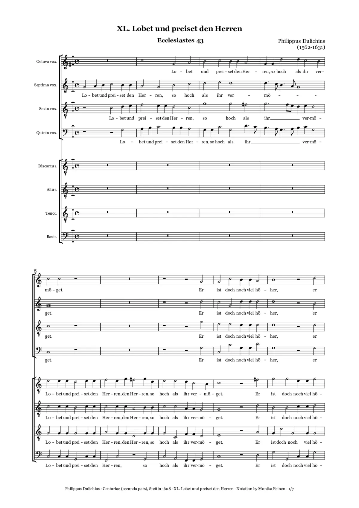 Lobet und preiset den Herren - Page 1
