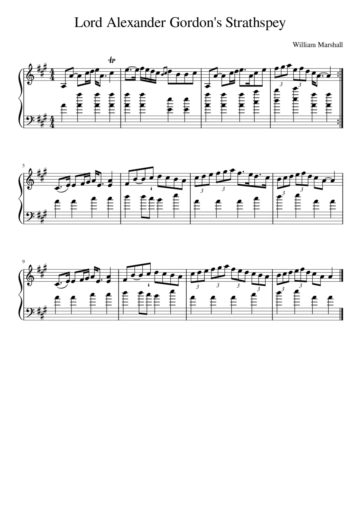 Lord Alexander Gordon's Strathspey - Page 1