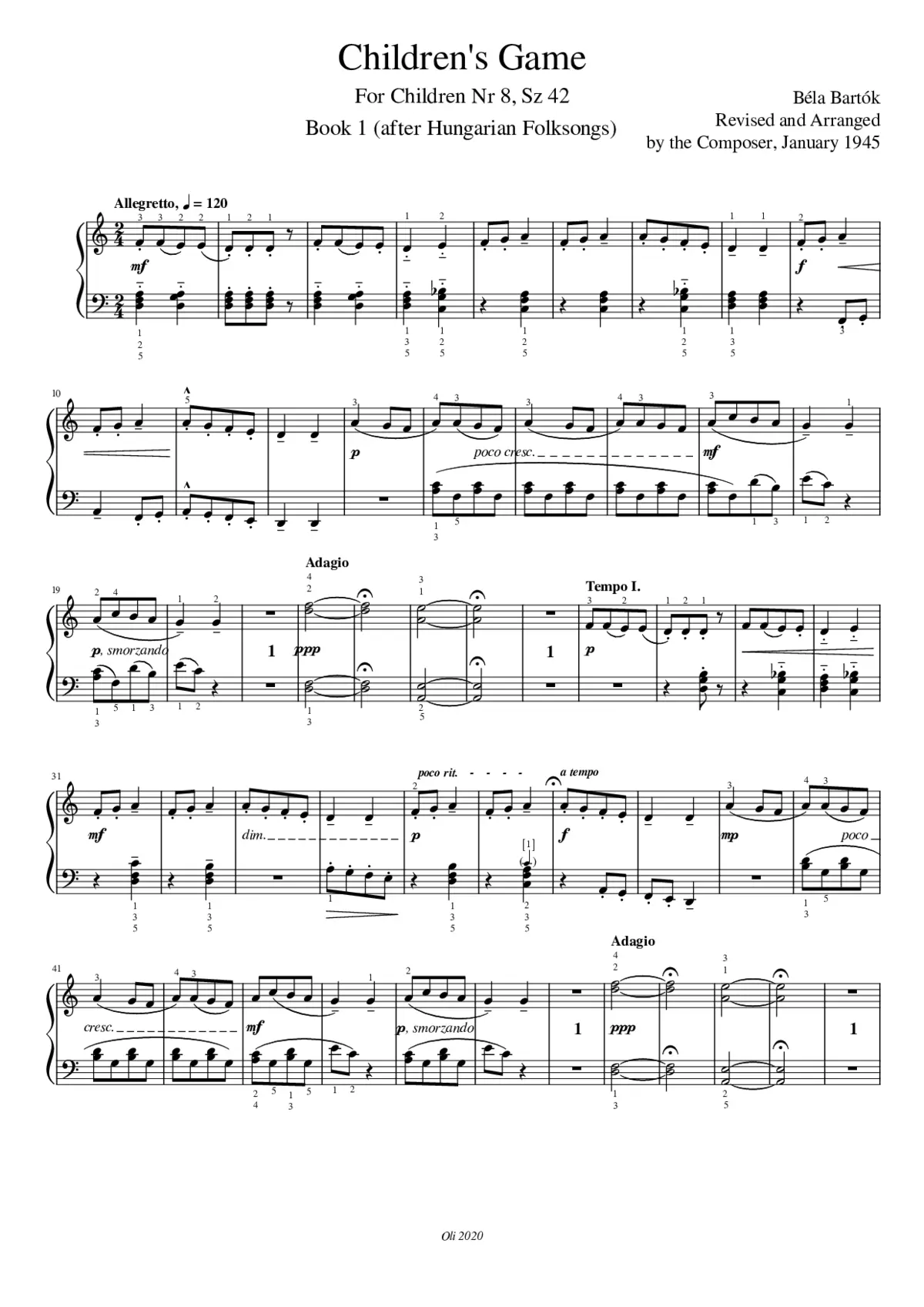 For Children Sz.42 - Page 1