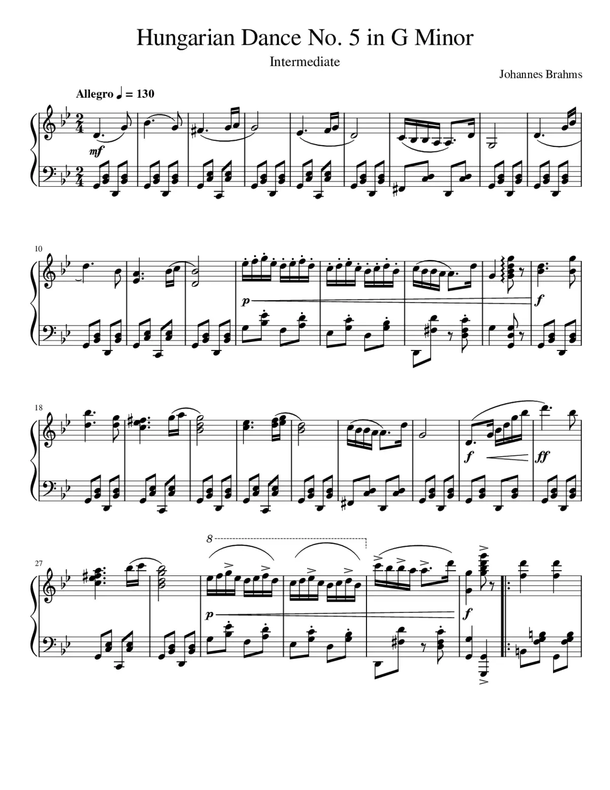 21 Hungarian Dances WoO 1 - Page 1