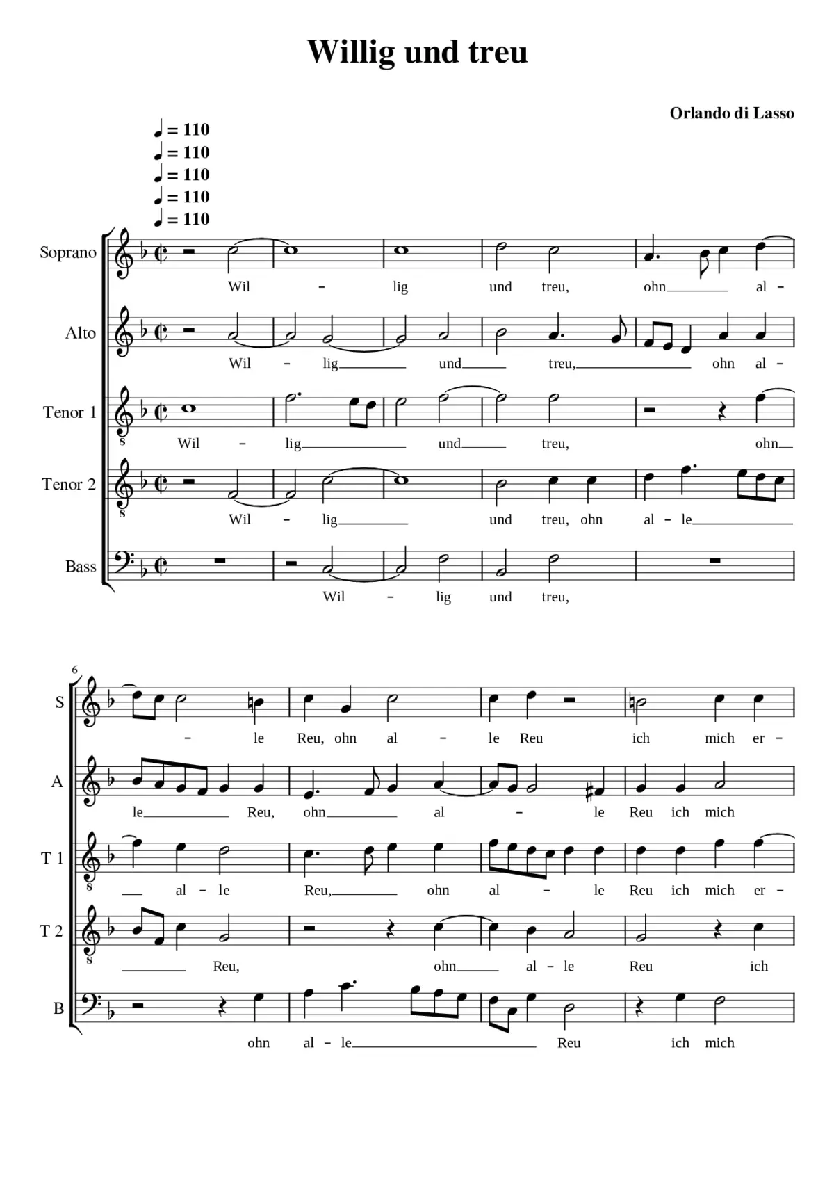 Willig und treu - Page 1