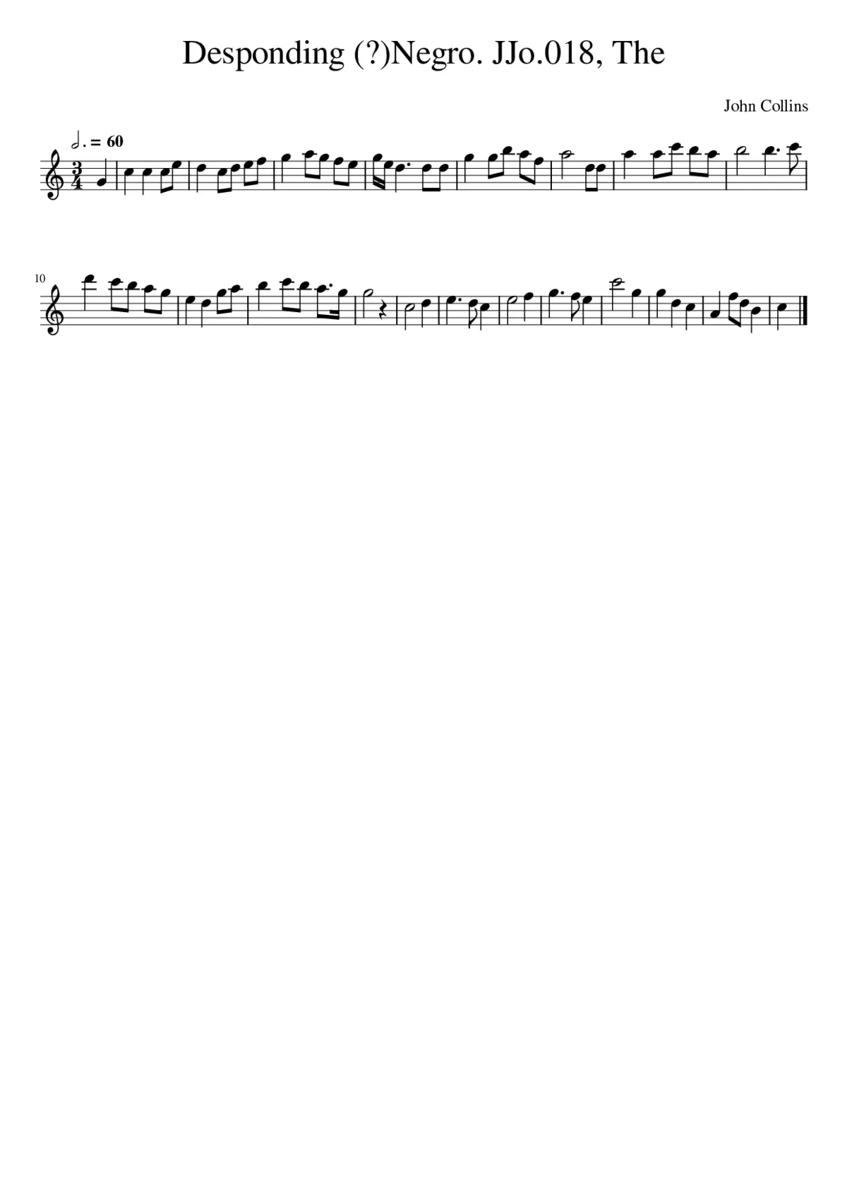 The Desponding (?)Negro. JJo.018 - Page 1