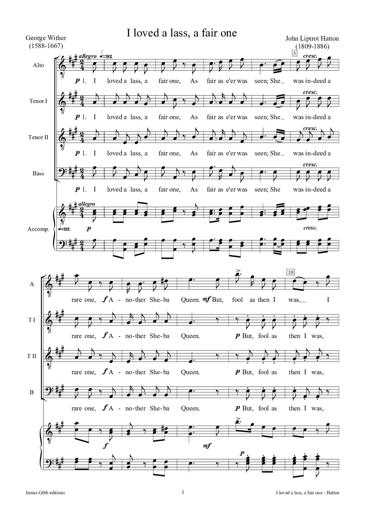 I loved a lass, a fair one - Page 1
