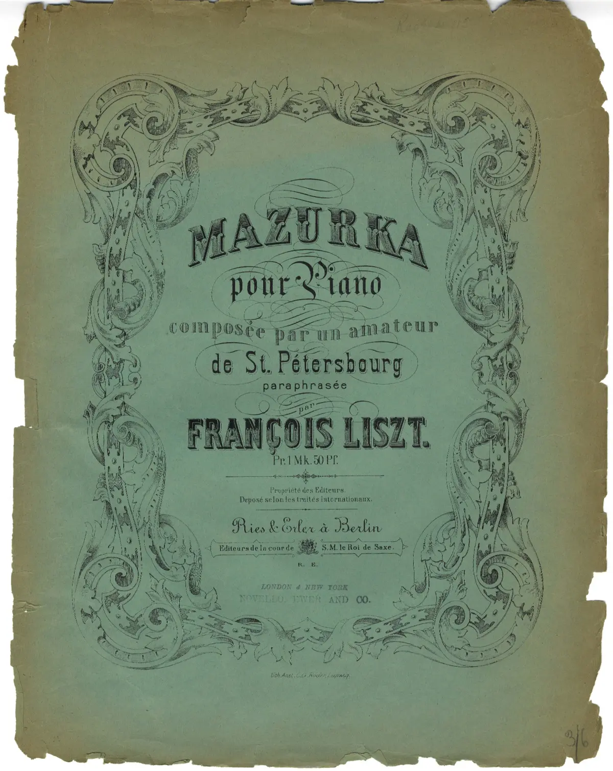 Mazurka pour piano composeé par un amateur de St Pétersbourg - Page 1