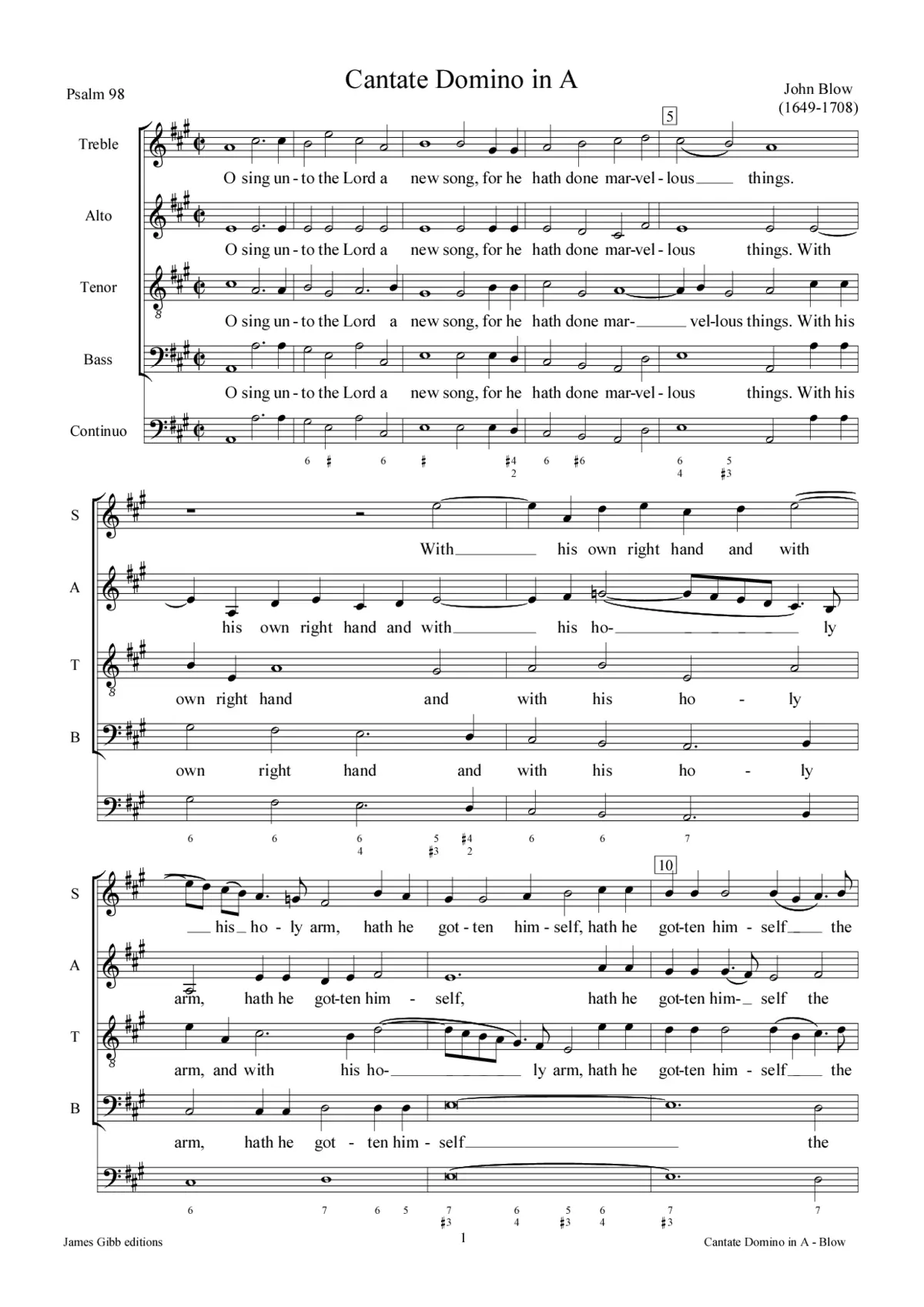 Cantate Domino in A - Page 1