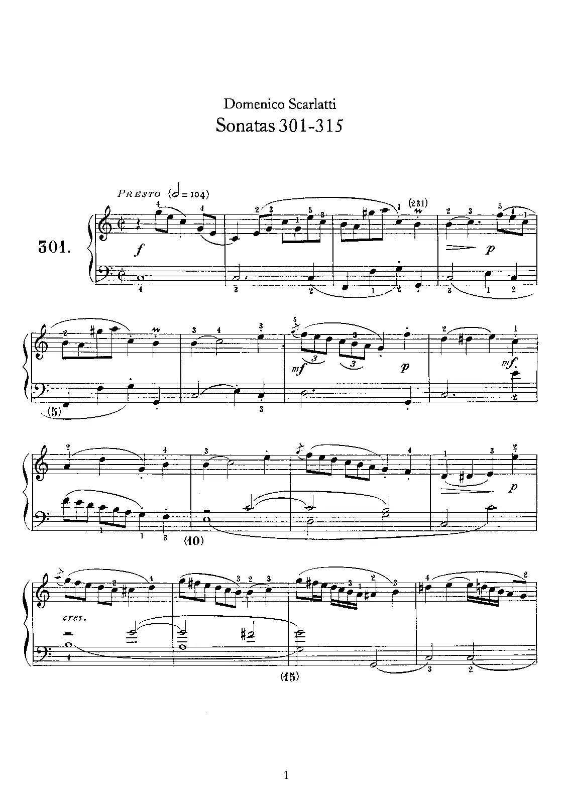 Keyboard Sonata in C major - Page 1