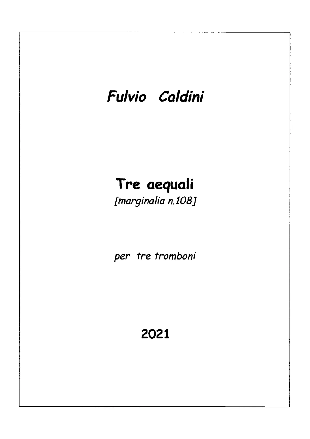 3 Aequali, Marginalia No.108 - Page 1