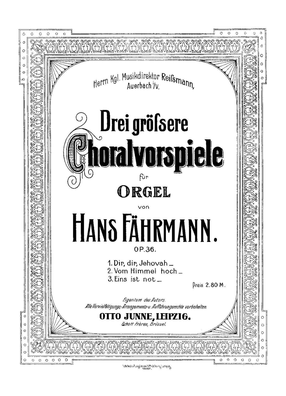 3 Grössere Choralvorspiele - Page 1