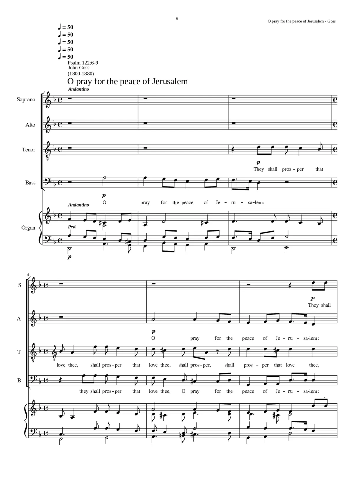 O pray for the peace of Jerusalem - Page 1