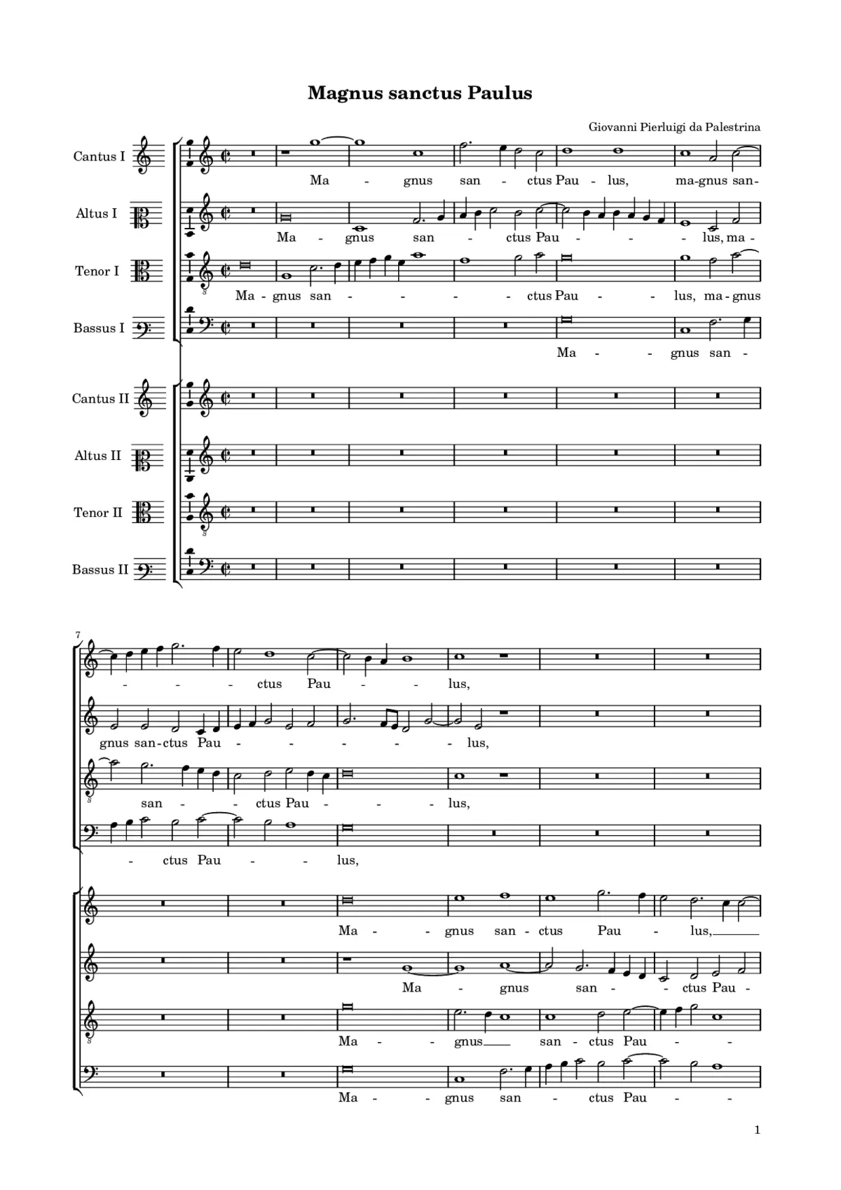 Magnus sanctus Paulus a 8 - Page 1