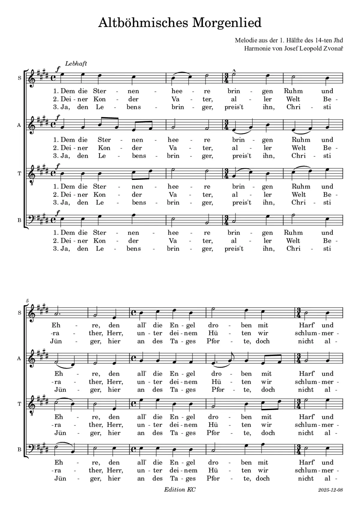 Altböhmisches Morgenlied - Page 1