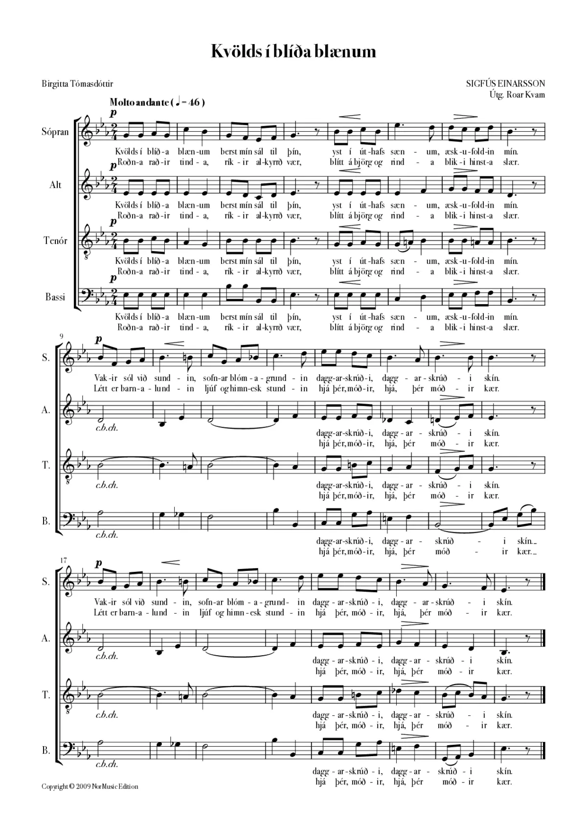 Kvölds í­ blíða blænum - Page 1