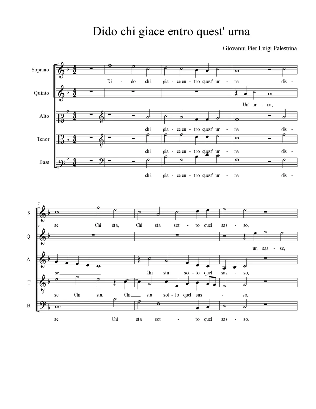 Dido chi giace entro quest' urna - Page 1
