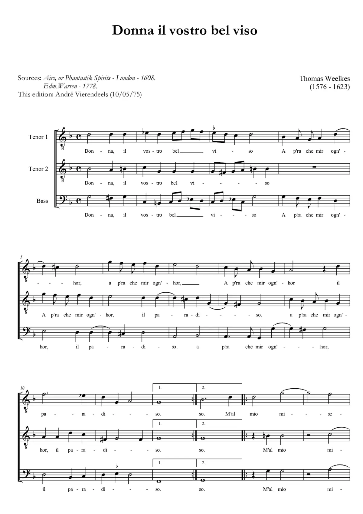 Donna il vostro bel viso - Page 1