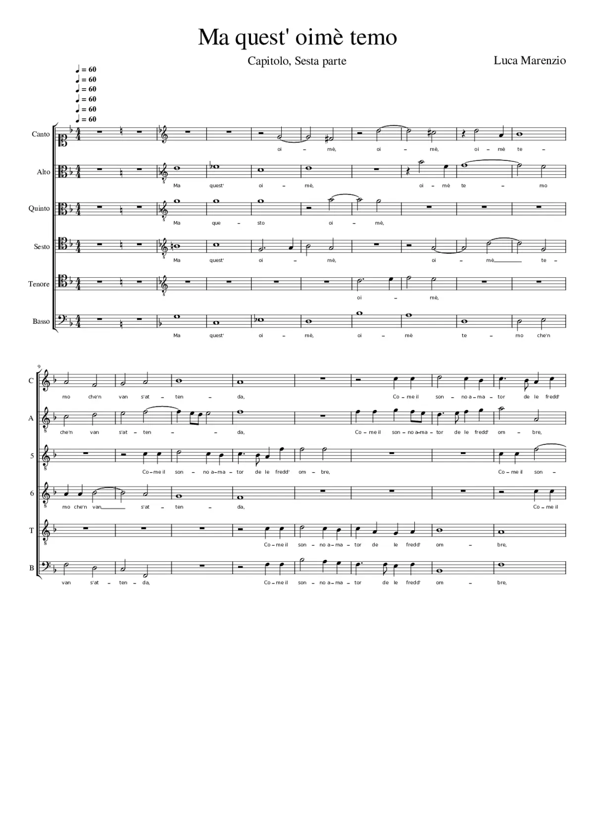 Ma quest' oimè temo - Page 1