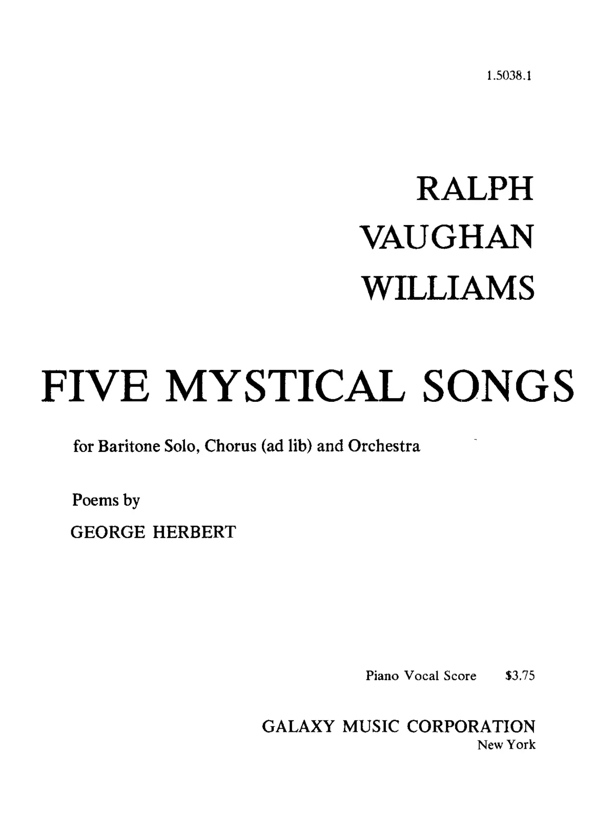 Five Mystical Songs - Page 1