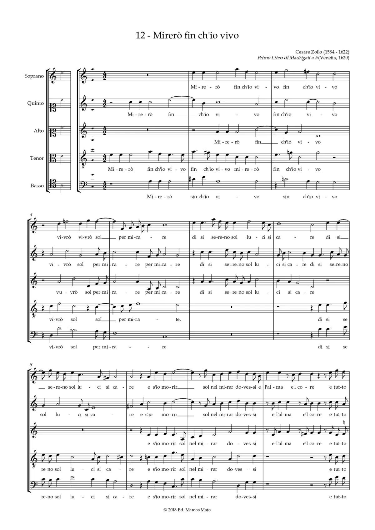 Mirerò fin ch'io vivo - Page 1