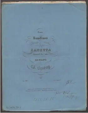 3 Rondinos on the Opera 'Zanetta'