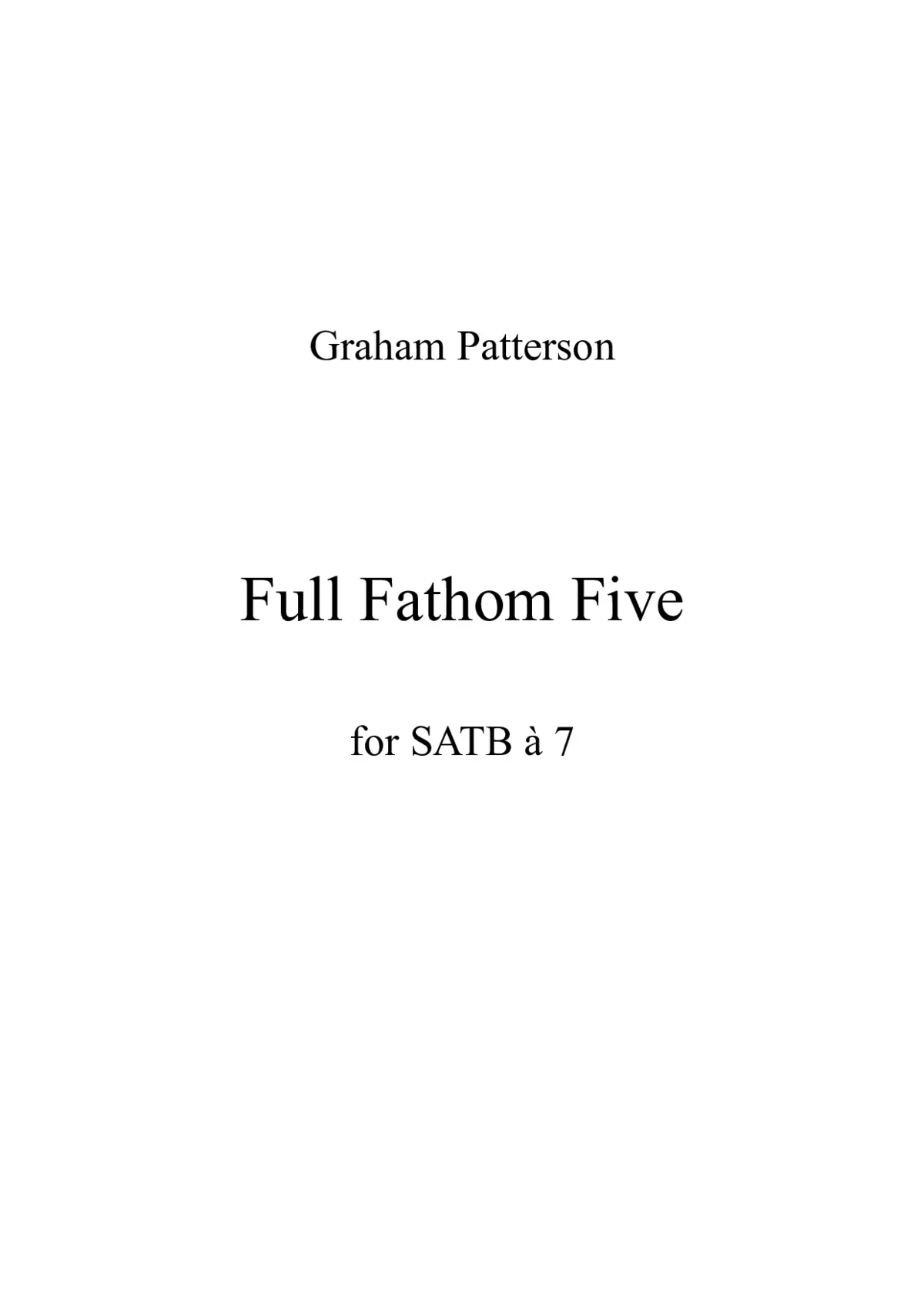 Full Fathom Five - Page 1