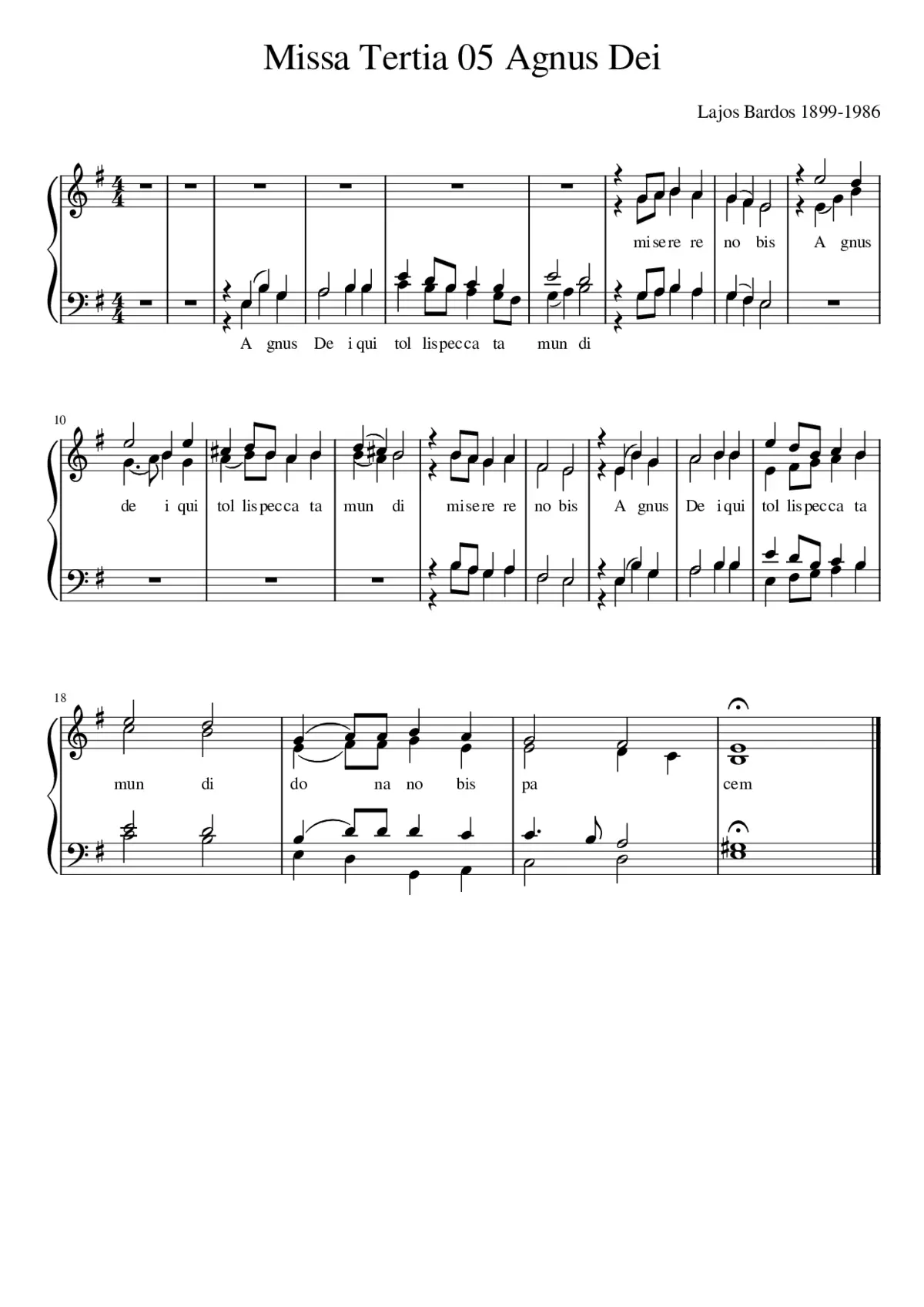 Missa Tertia 6.Agnus Dei - Page 1