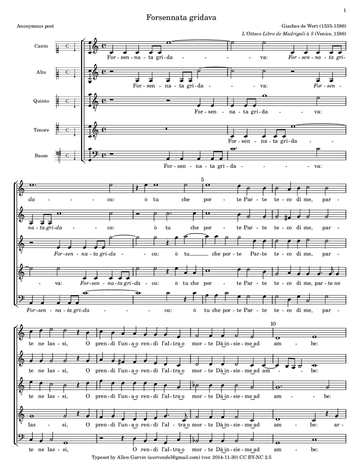 Forsennata gridava: "O tu che porte" - Page 1