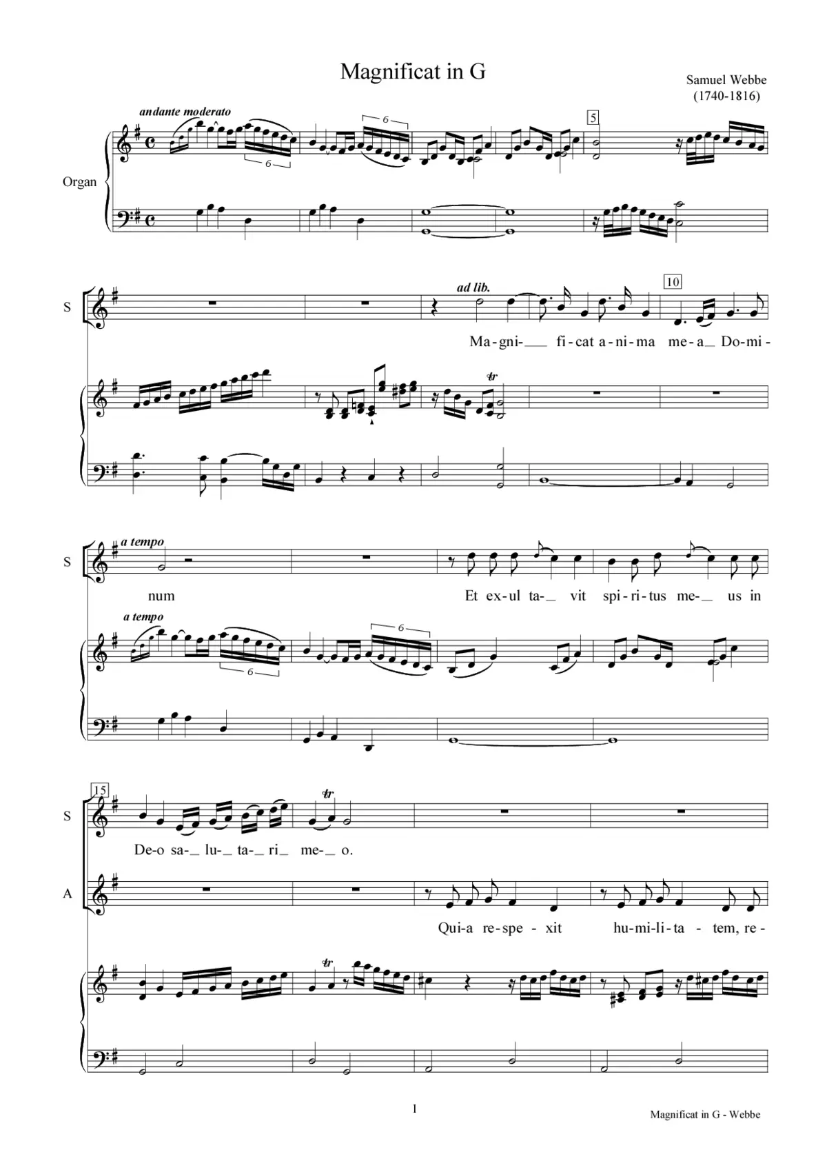 Magnificat in G - Page 1