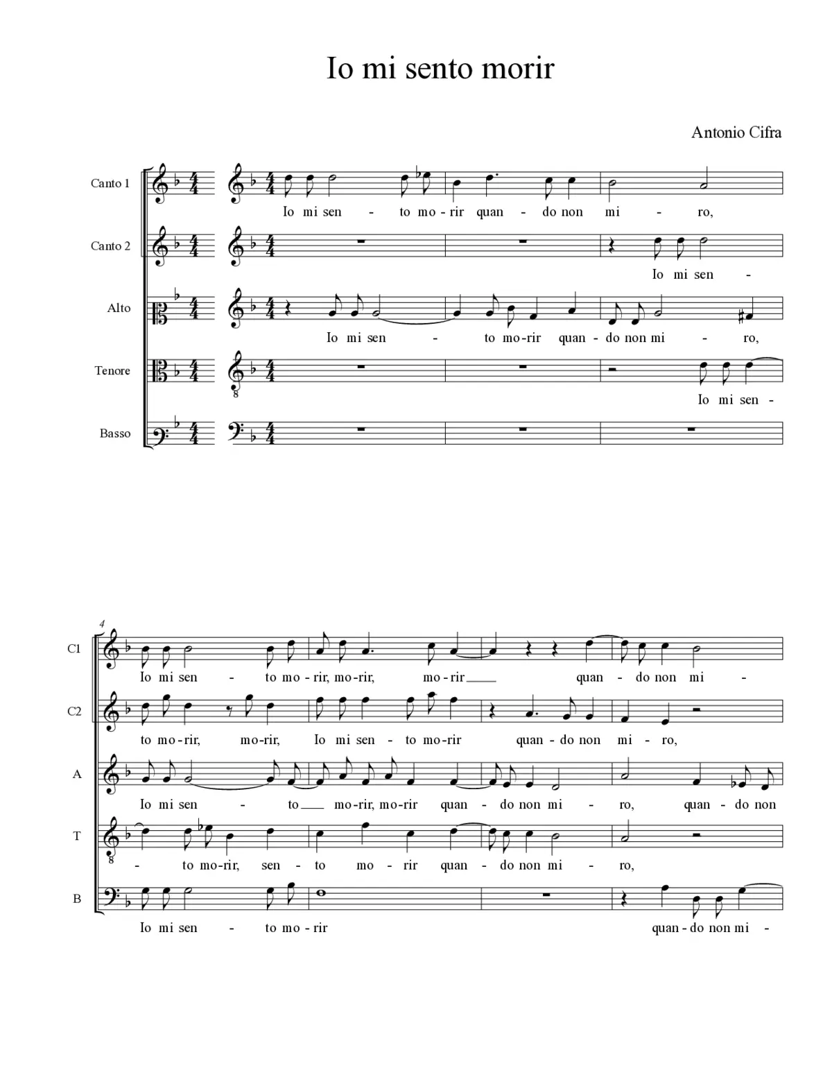 Io mi sento morir - Page 1