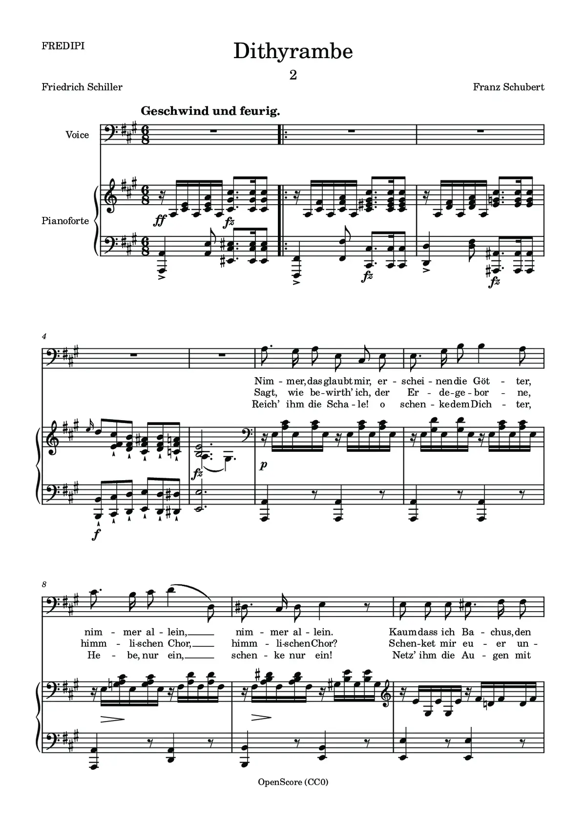 Dithyrambe, D.801 - Page 1