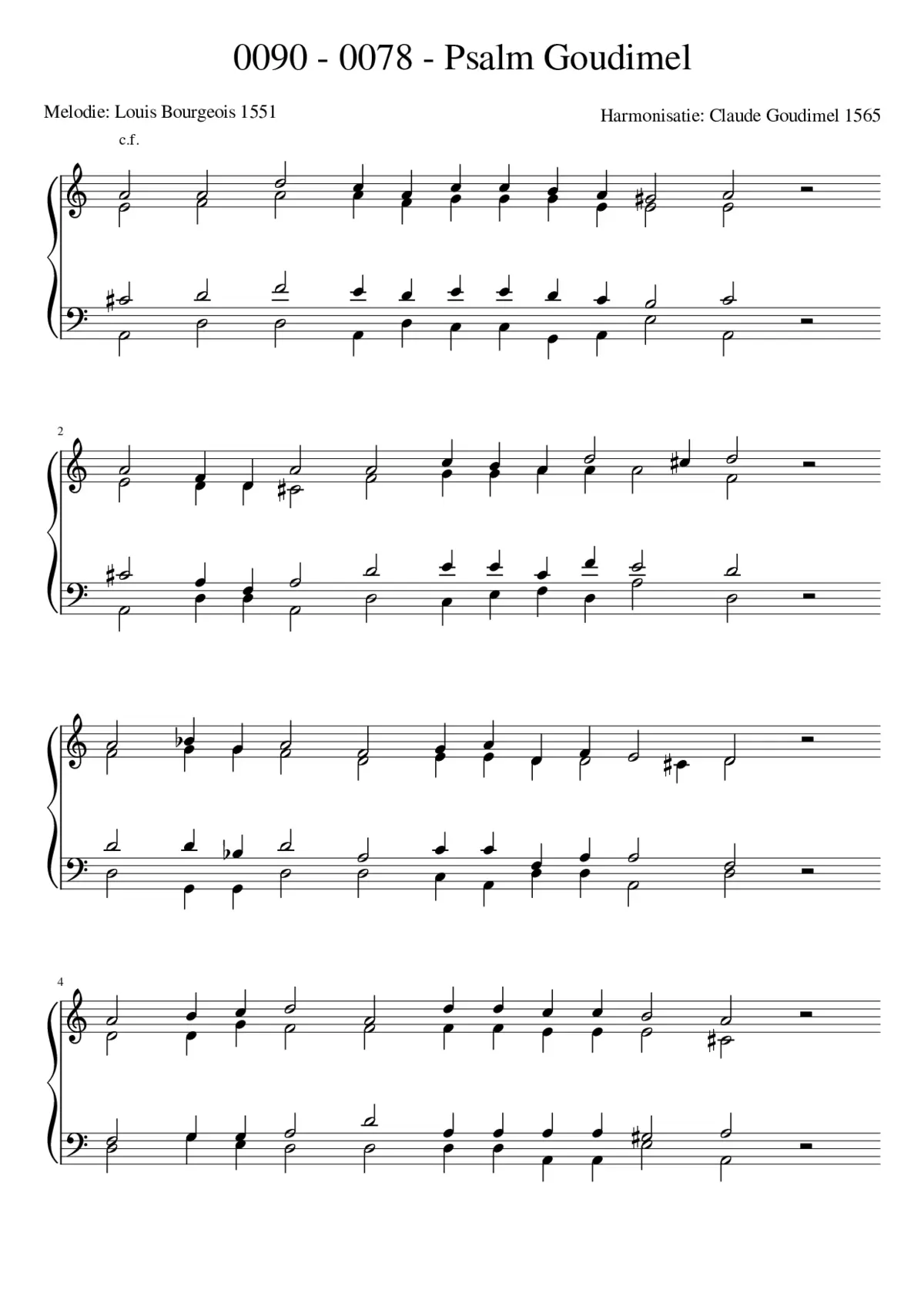 Goudimel Psalms 090 - Page 1