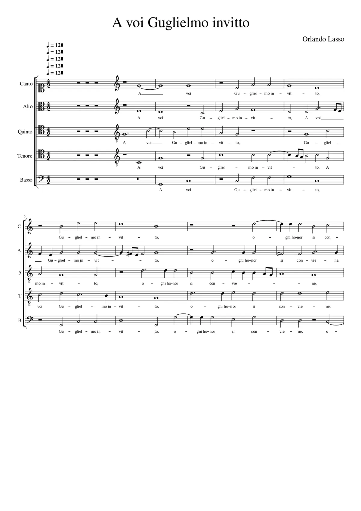 A voi Guglielmo invitto - Page 1