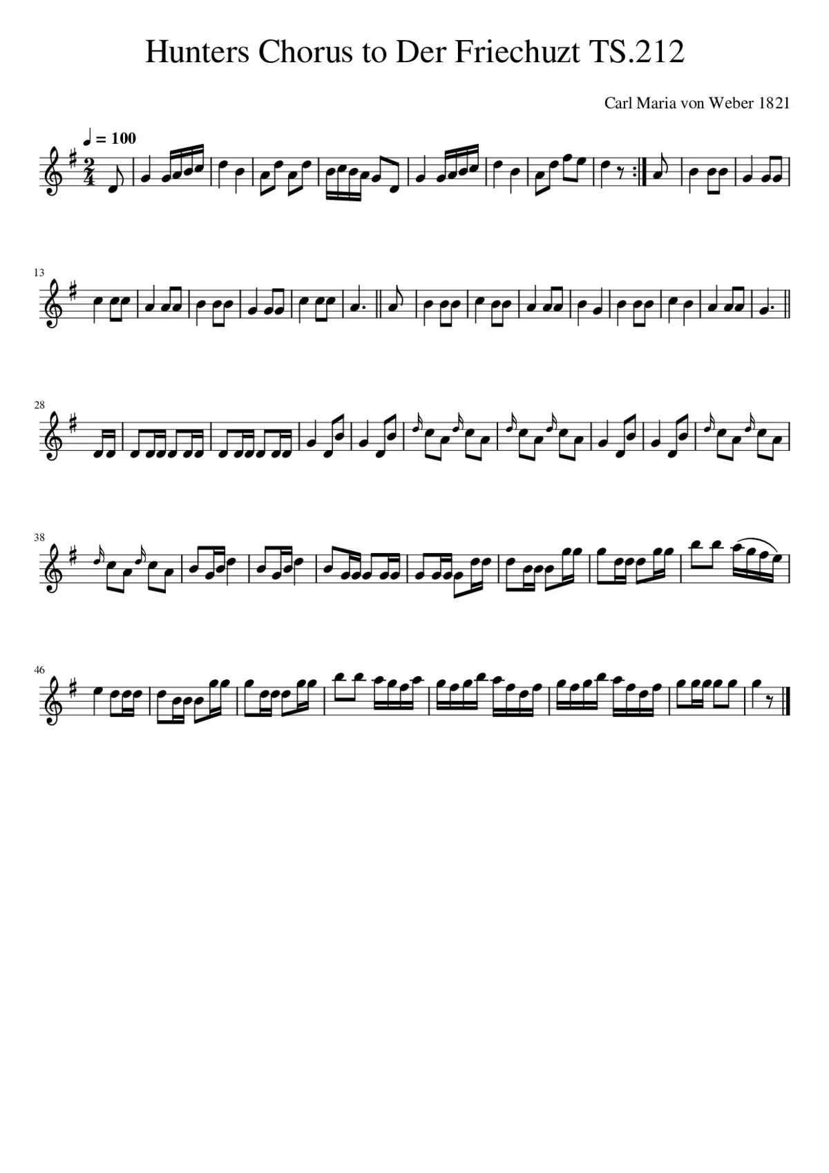 Hunters Chorus to Der Friechuzt TS.212 - Page 1