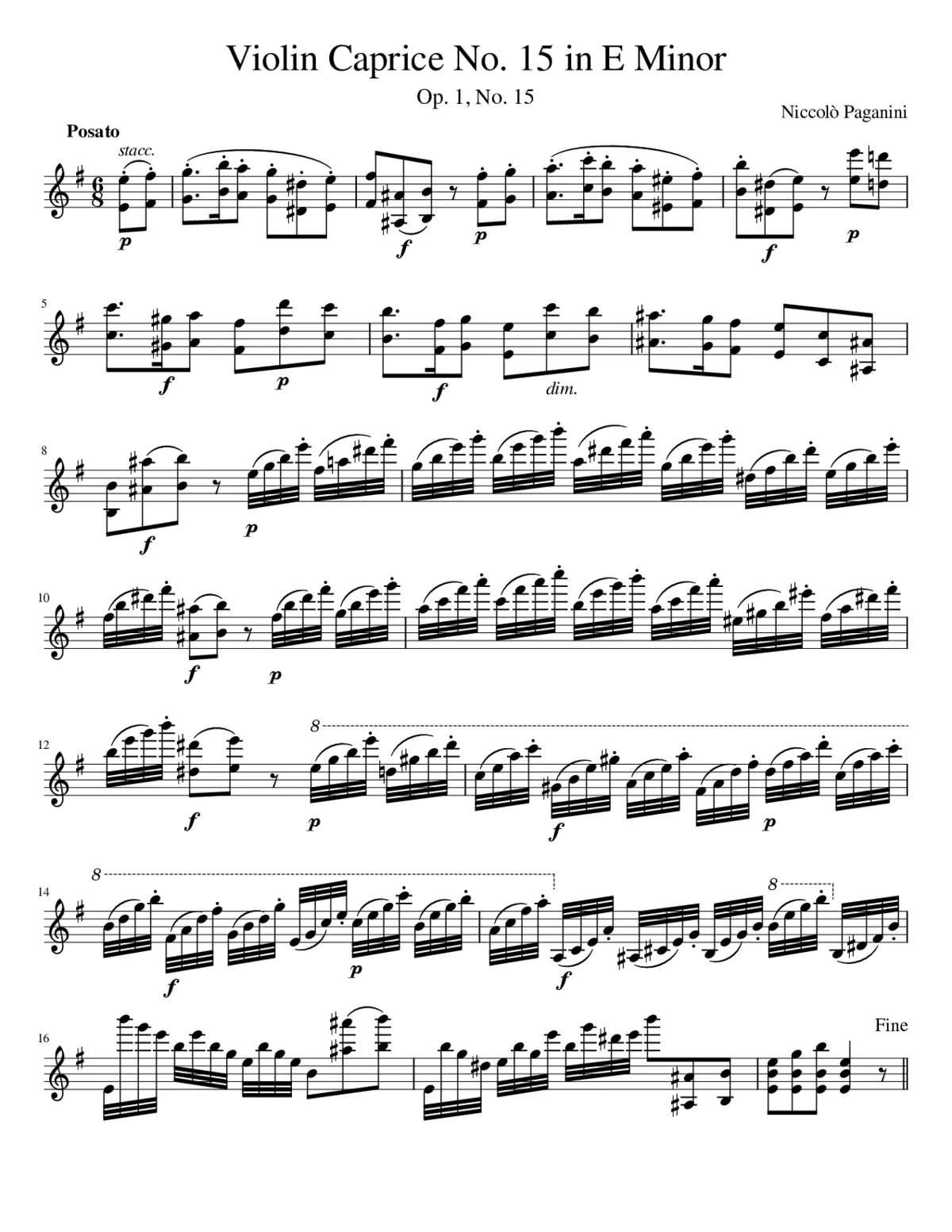 24 Caprices for Solo Violin Op.1 - Page 1