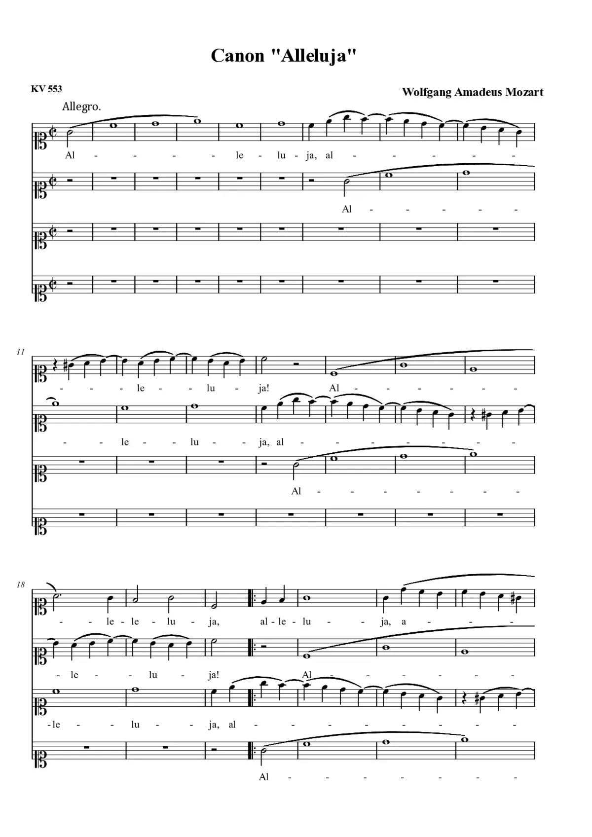 Alleluia, KV 553 - Page 1