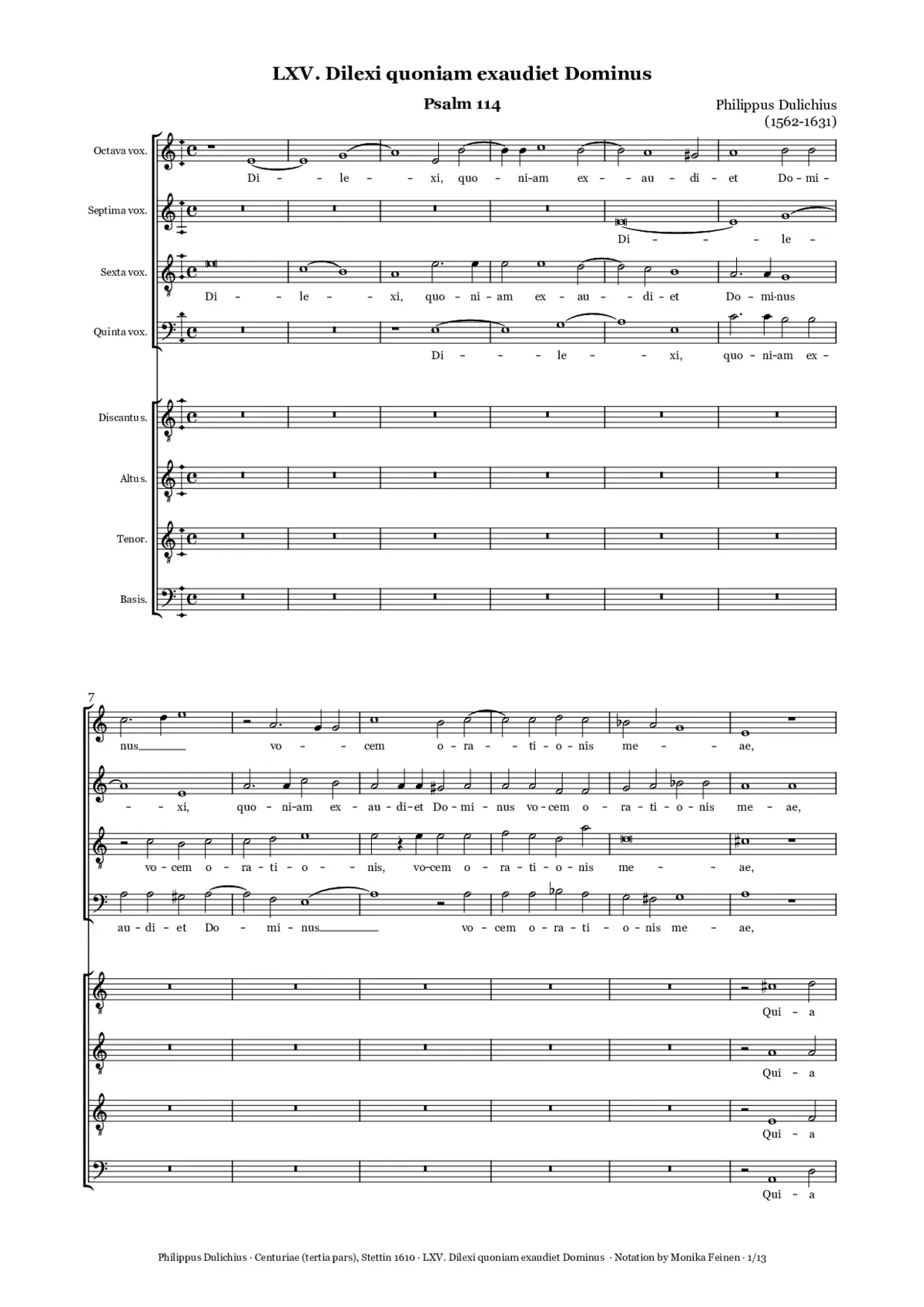 Dilexi quoniam exaudiet Dominus - Page 1