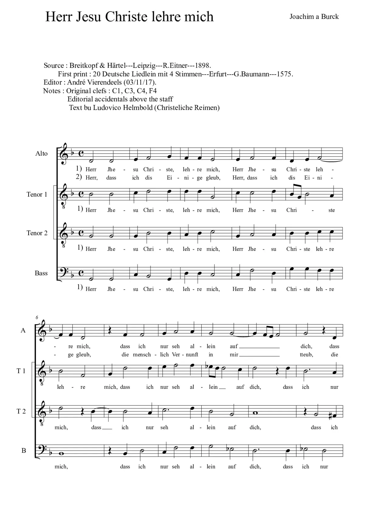 Herr Jesu Christe lehre mich - Page 1