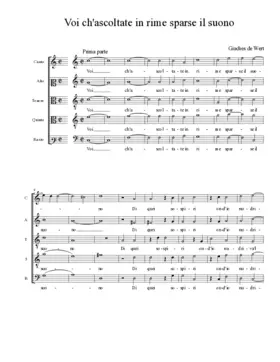 Voi ch'ascoltate in rime sparse il suono