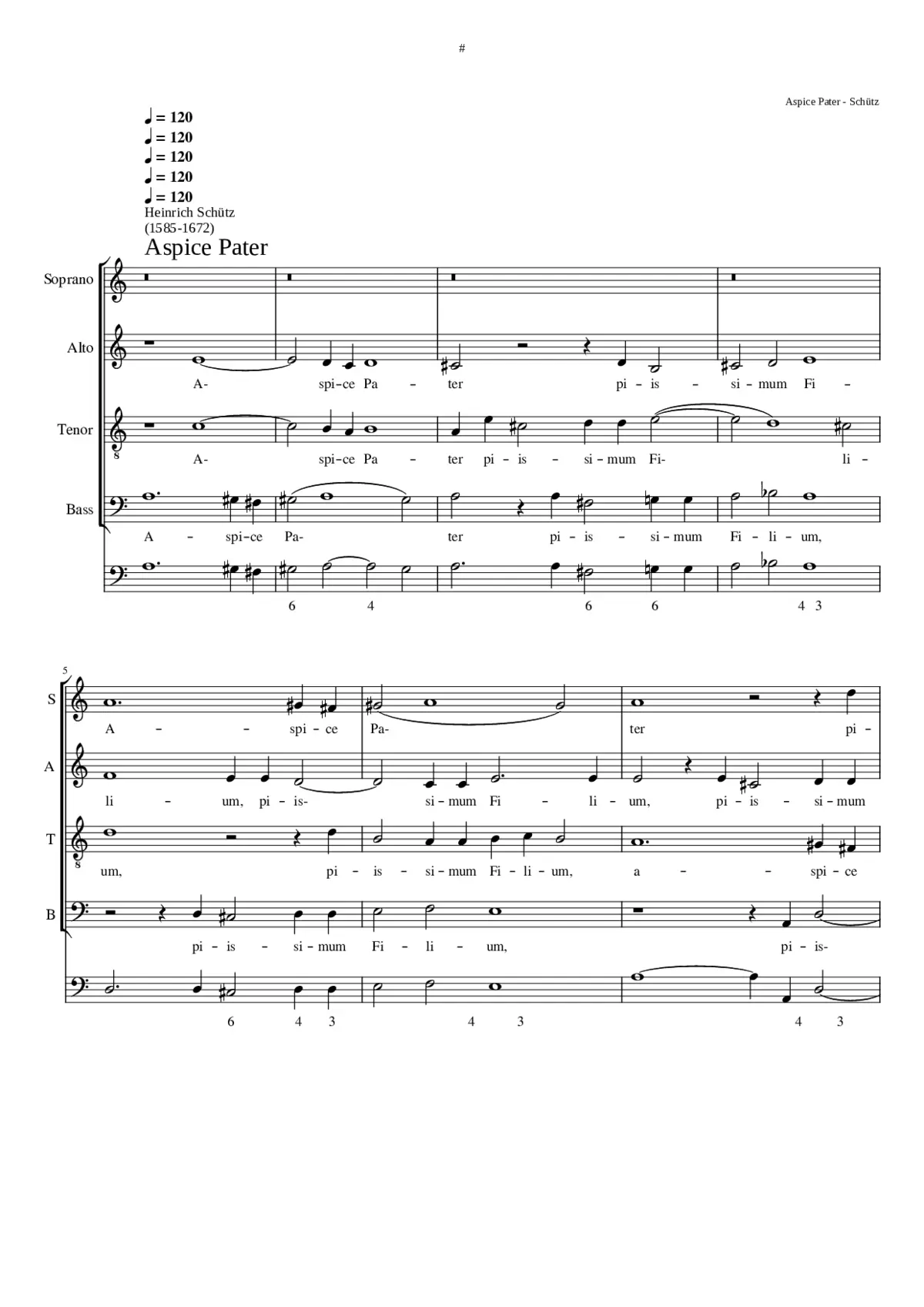 Aspice Pater piissimum Filium SWV 73 - Page 1