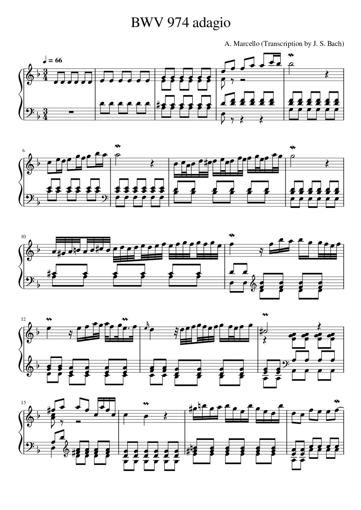 bwv 974 - adagio in d minor - Page 1