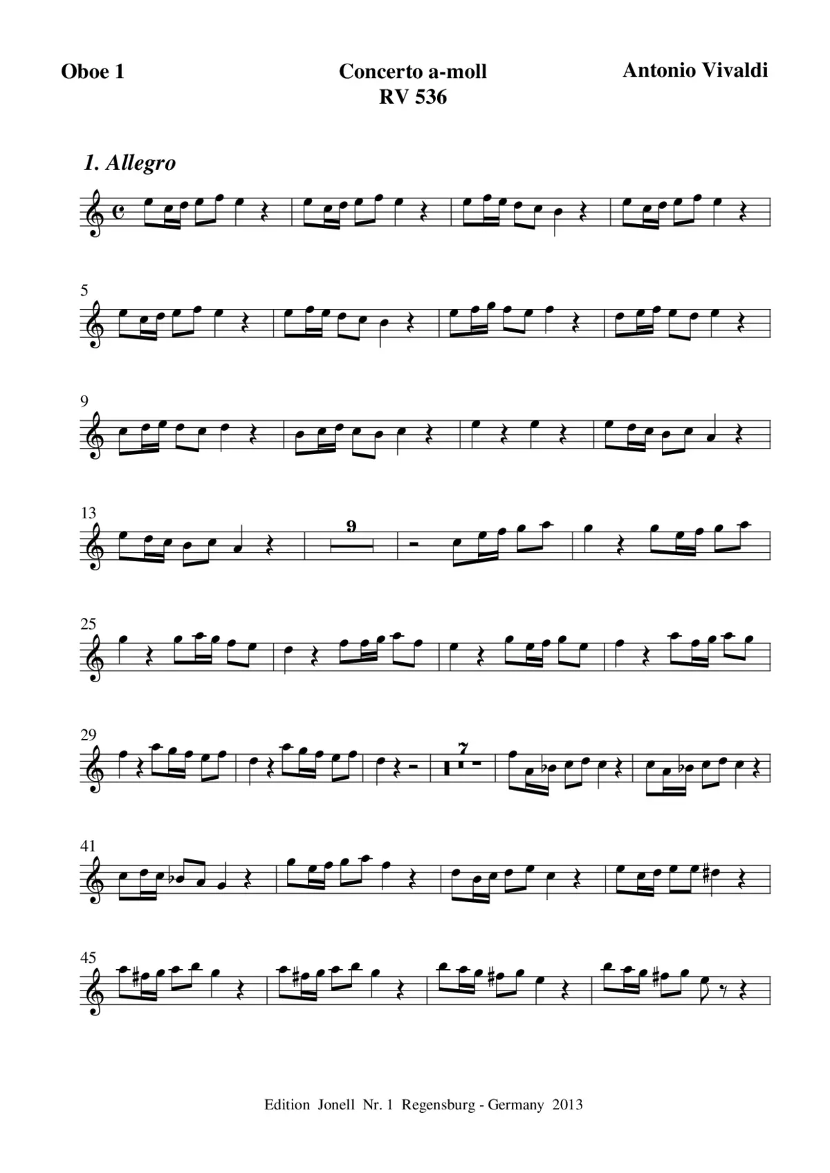 Concerto for 2 Oboes in A minor - Page 1