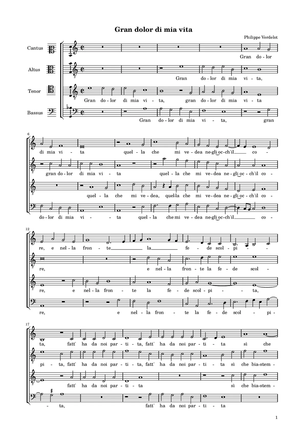 Gran dolor di mia vita - Page 1