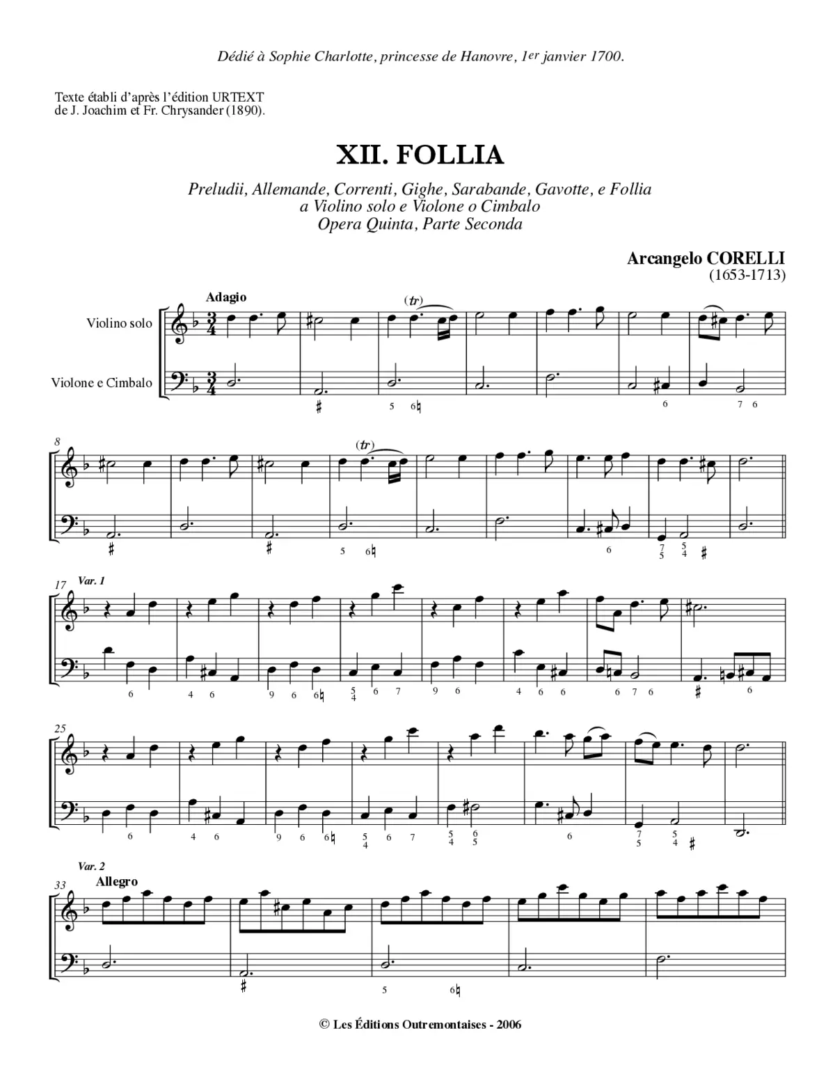 Violin Sonata in D minor 'La Folia' - Page 1