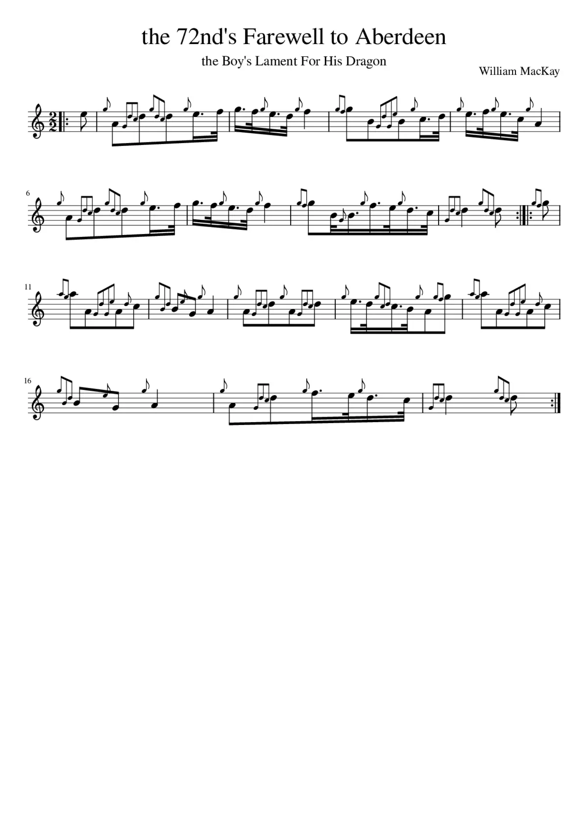 the 72nd Highlanders' Farewell to Aberdeen - Page 1