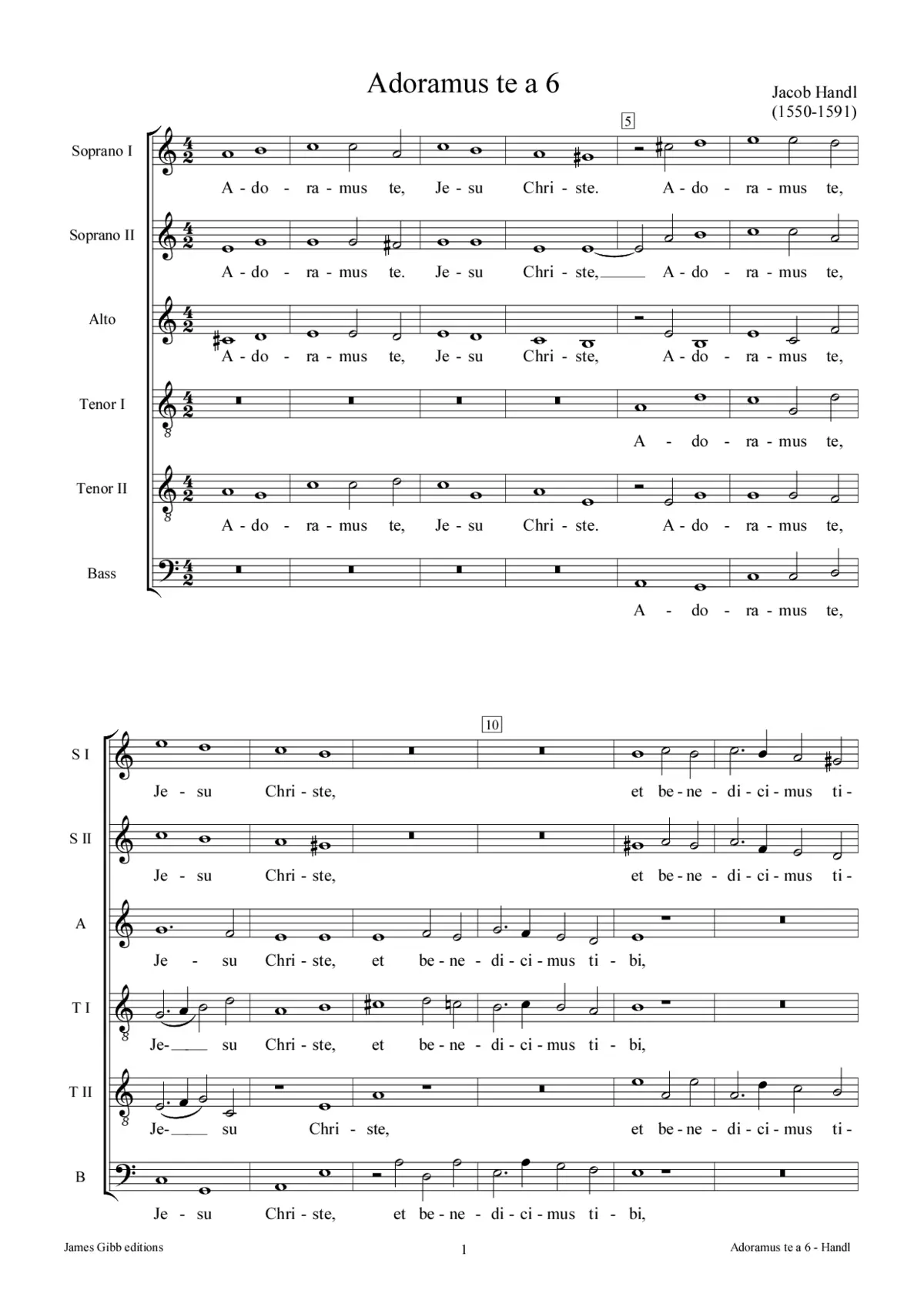 Adoramus te, Jesu Christe a 6 - Page 1