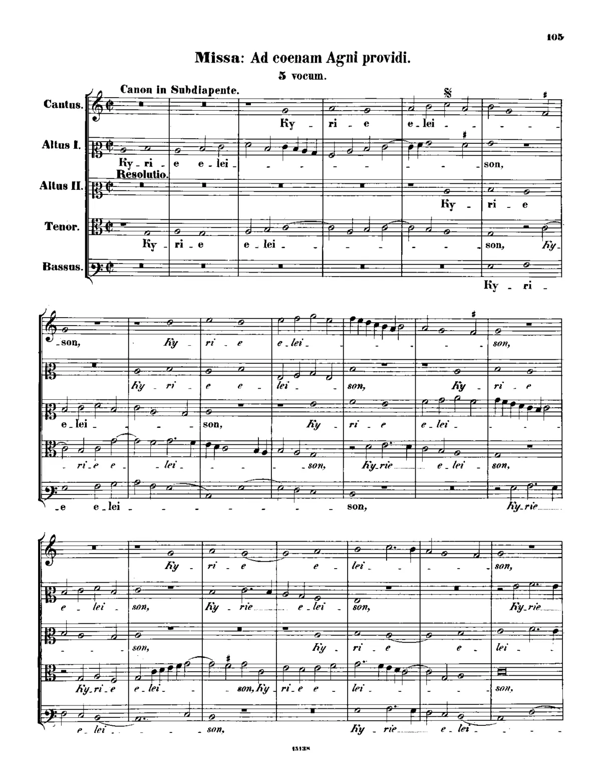 Missa ad coenam agni providi - Page 1